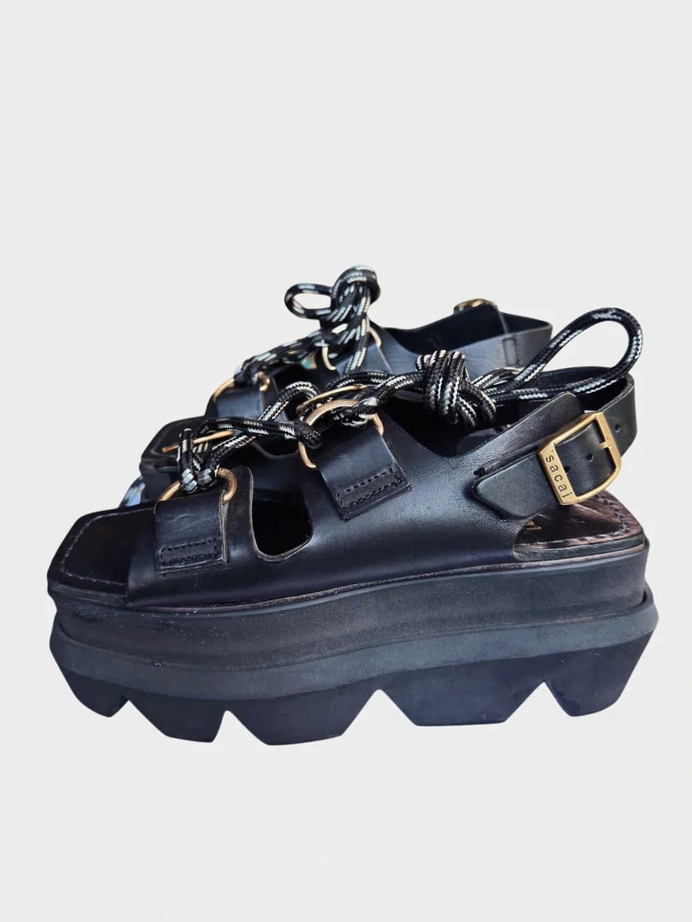 Sacai Lace Up Platform Sandals